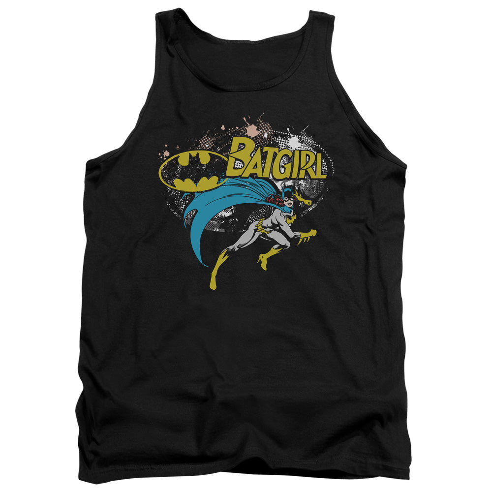 AN OFFCIALLY LICENSED BATMAN BATGIRL HALFTONE ADULT UNISEX TANK TOP BLACK