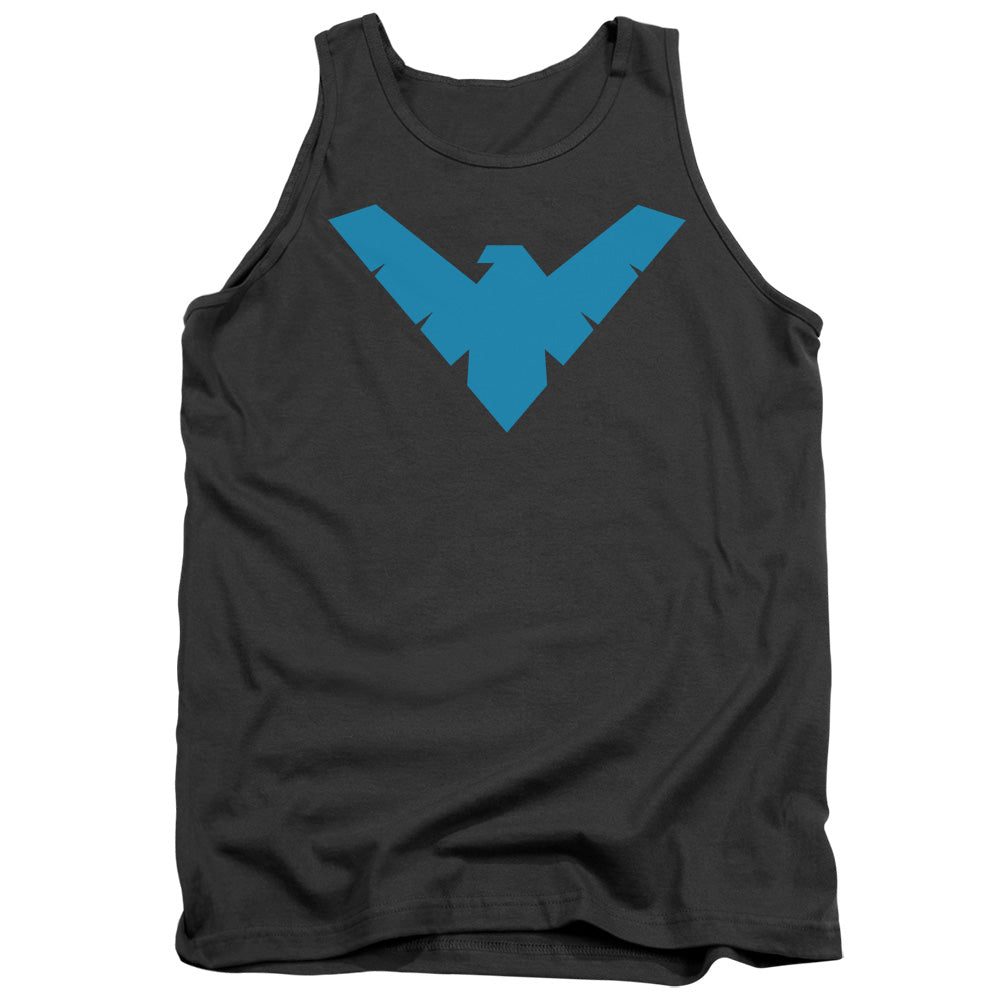 AN OFFCIALLY LICENSED BATMAN NIGHTWING SYMBOL ADULT UNISEX TANK TOP CHARCOAL