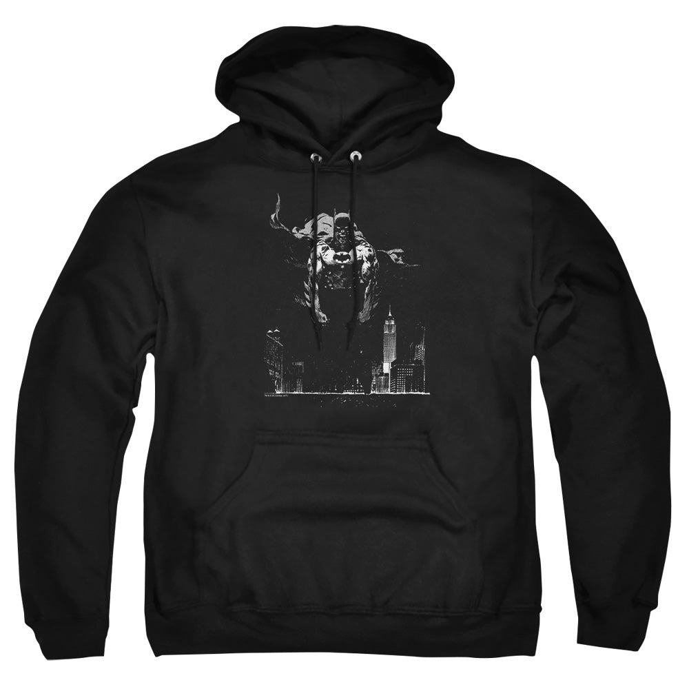 AN OFFCIALLY LICENSED BATMAN DIRTY CITY ADULT UNISEX PULLOVER HOODIE BLACK