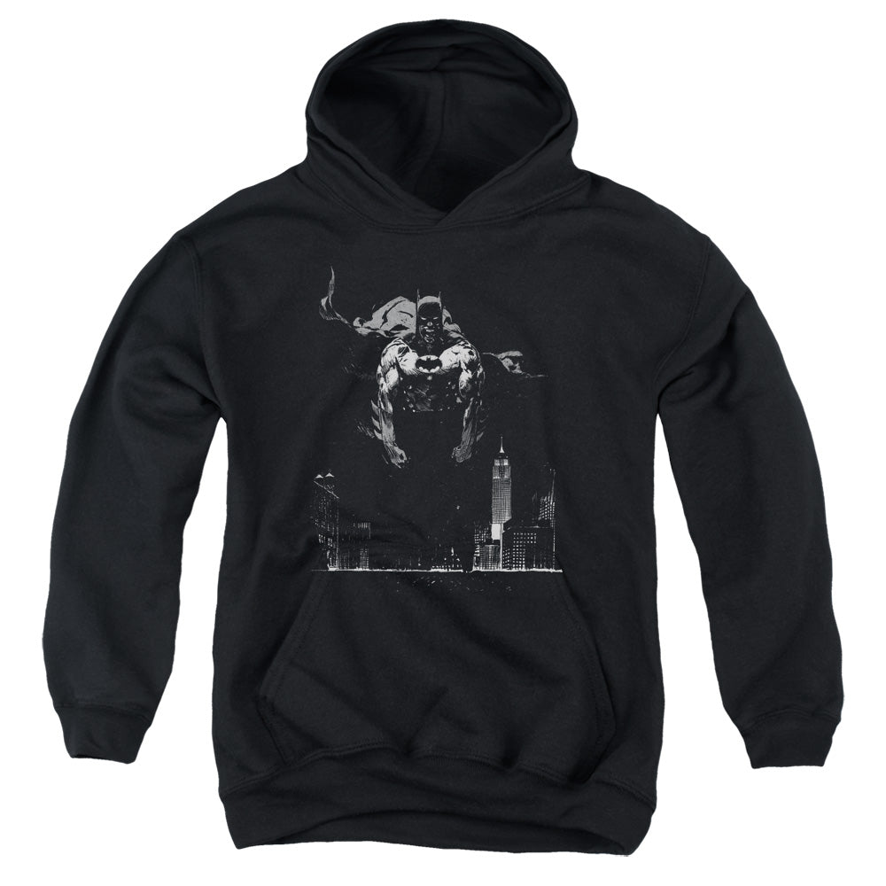 AN OFFCIALLY LICENSED BATMAN DIRTY CITY YOUTH HOODIE BLACK