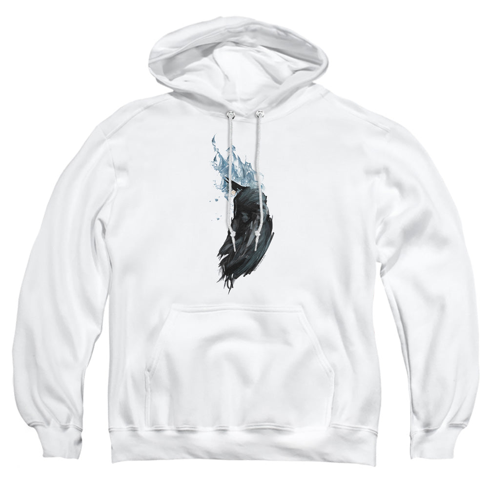 AN OFFCIALLY LICENSED BATMAN WASH ADULT UNISEX PULLOVER HOODIE WHITE