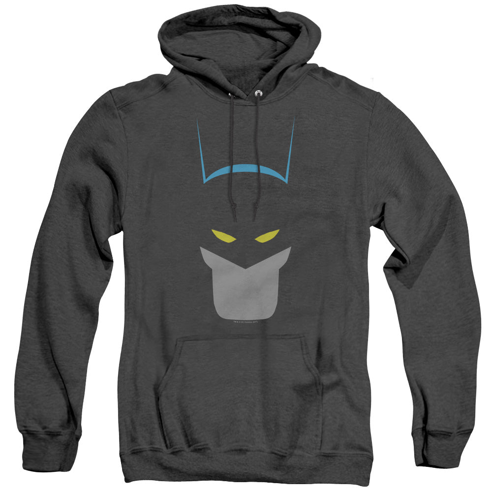 AN OFFCIALLY LICENSED BATMAN SIMPLIFIED ADULT UNISEX HEATHER PULLOVER HOODIE BLACK
