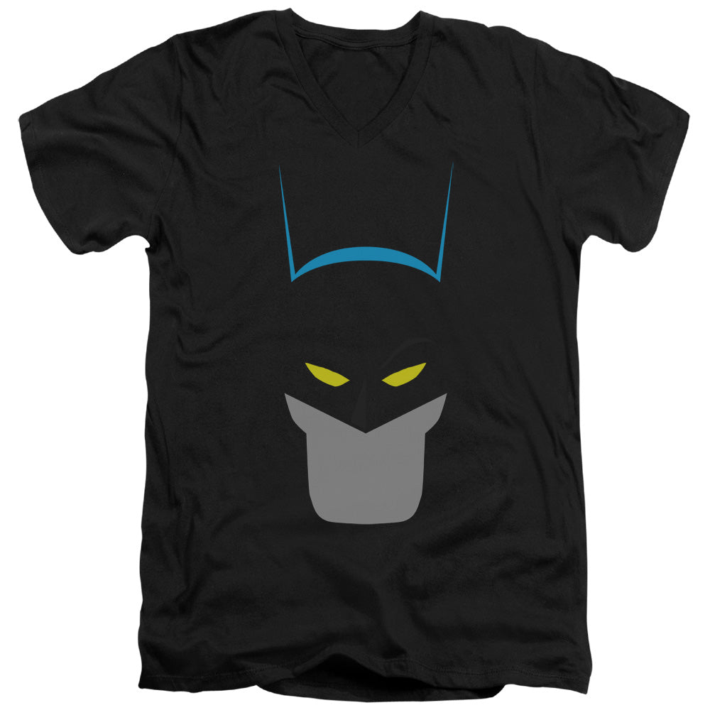 AN OFFCIALLY LICENSED BATMAN SIMPLIFIED MEN'S V-NECK T-SHIRT BLACK