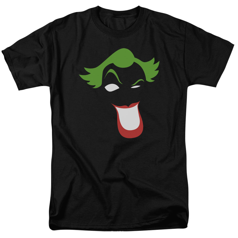 AN OFFCIALLY LICENSED BATMAN JOKER SIMPLIFIED MEN'S REGULAR FIT T-SHIRT BLACK