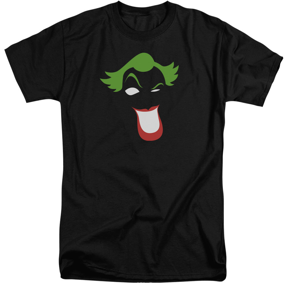 AN OFFCIALLY LICENSED BATMAN JOKER SIMPLIFIED MEN'S TALL FIT T-SHIRT BLACK