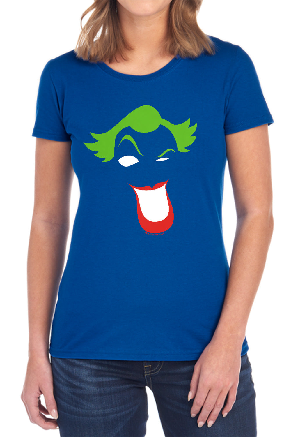 AN OFFCIALLY LICENSED BATMAN JOKER SIMPLIFIED WOMEN'S REGULAR FIT T-SHIRT BLACK