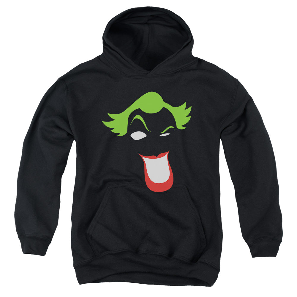 AN OFFCIALLY LICENSED BATMAN JOKER SIMPLIFIED YOUTH HOODIE BLACK