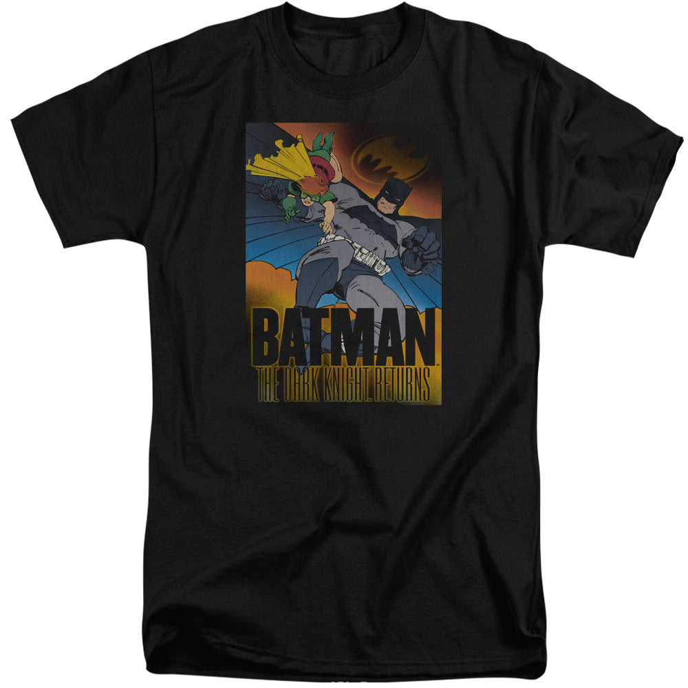 AN OFFCIALLY LICENSED BATMAN DK RETURNS MEN'S TALL FIT T-SHIRT BLACK