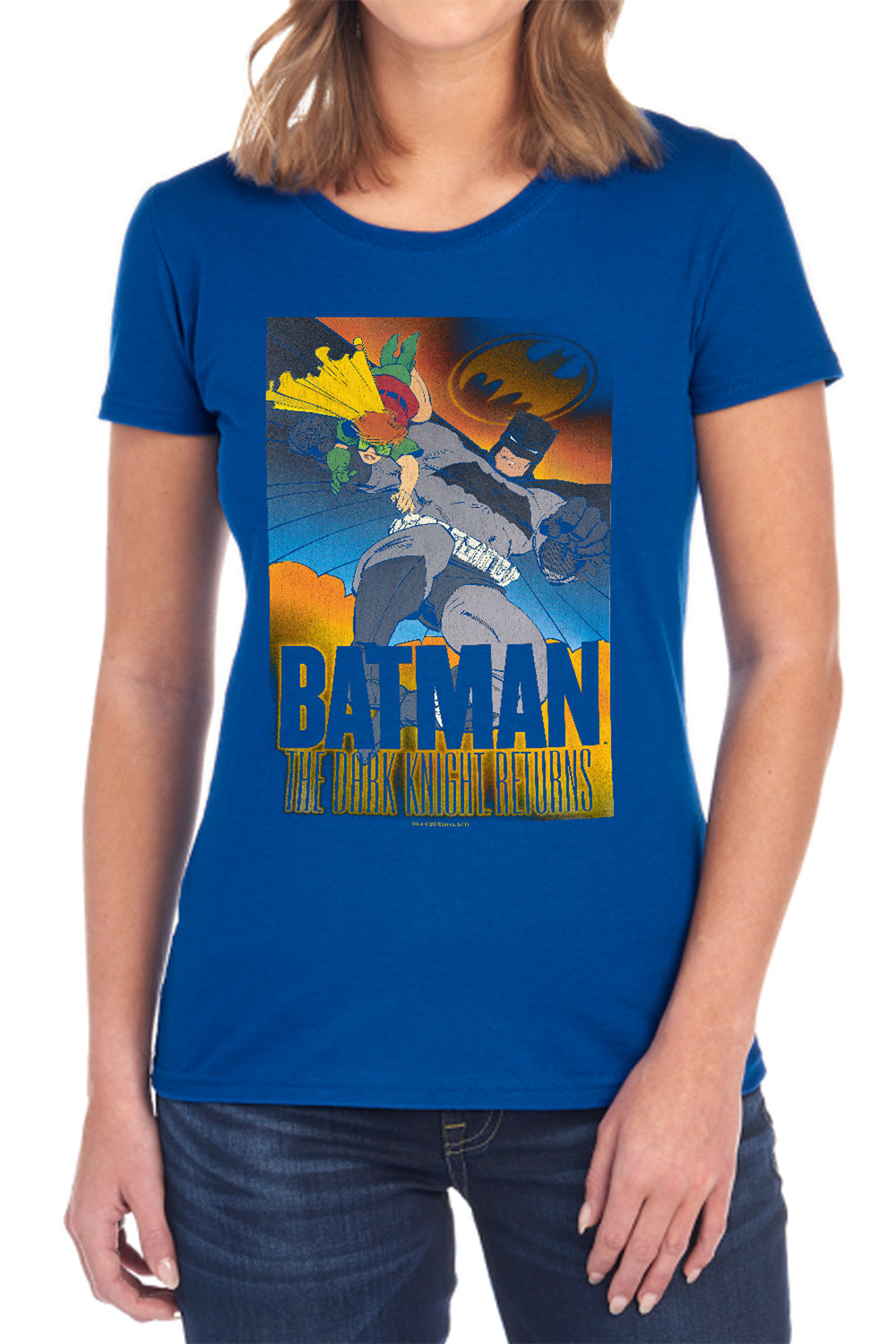 AN OFFCIALLY LICENSED BATMAN DK RETURNS WOMEN'S REGULAR FIT T-SHIRT BLACK