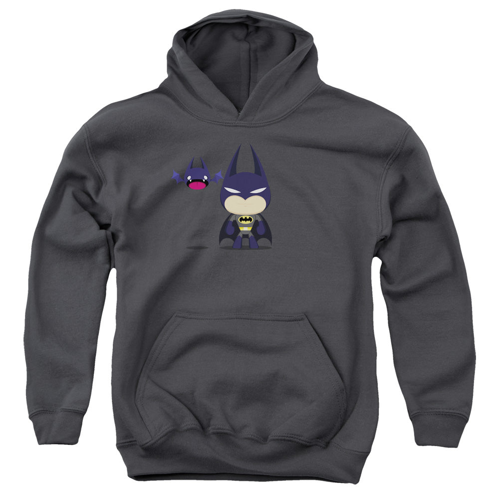 AN OFFCIALLY LICENSED BATMAN CUTE BATMAN YOUTH HOODIE CHARCOAL