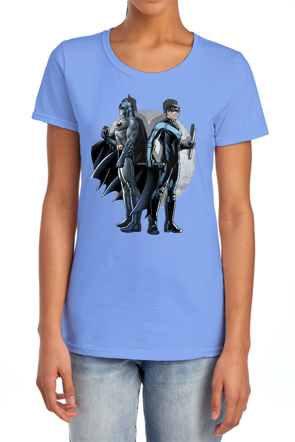 AN OFFCIALLY LICENSED BATMAN SPOTLIGHT WOMEN'S REGULAR FIT T-SHIRT CHARCOAL