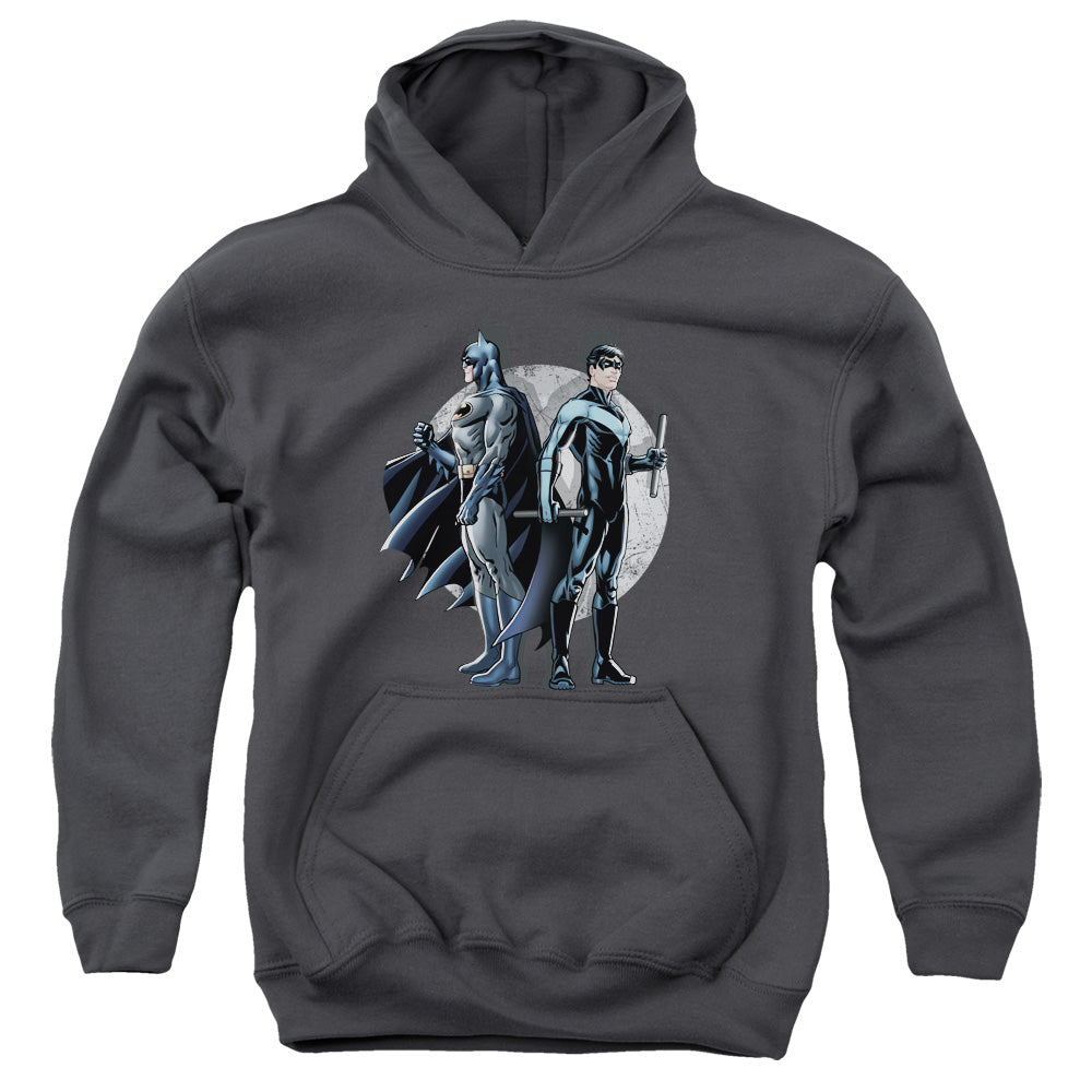 AN OFFCIALLY LICENSED BATMAN SPOTLIGHT YOUTH HOODIE CHARCOAL