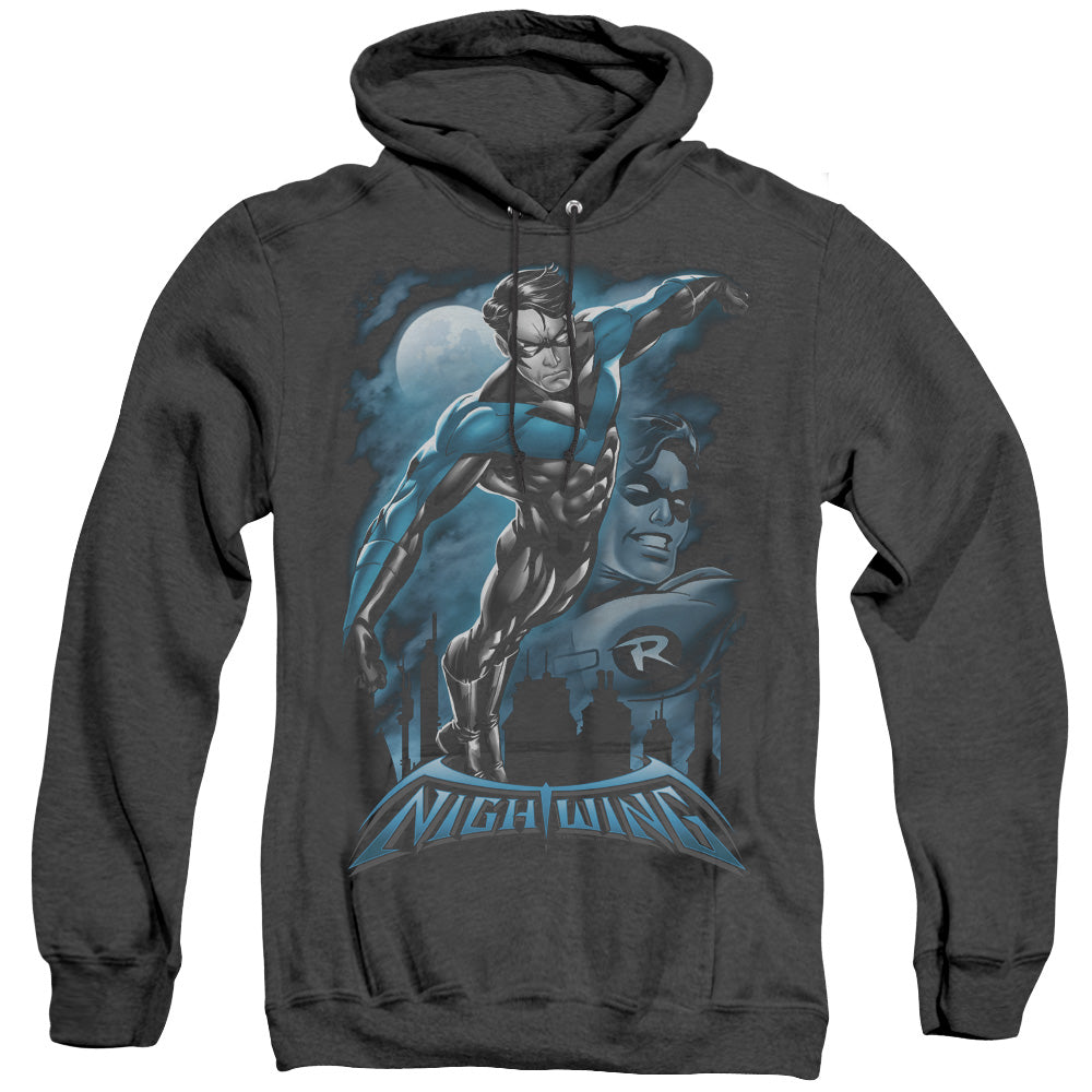 AN OFFCIALLY LICENSED BATMAN ALL GROWN UP ADULT UNISEX HEATHER PULLOVER HOODIE BLACK