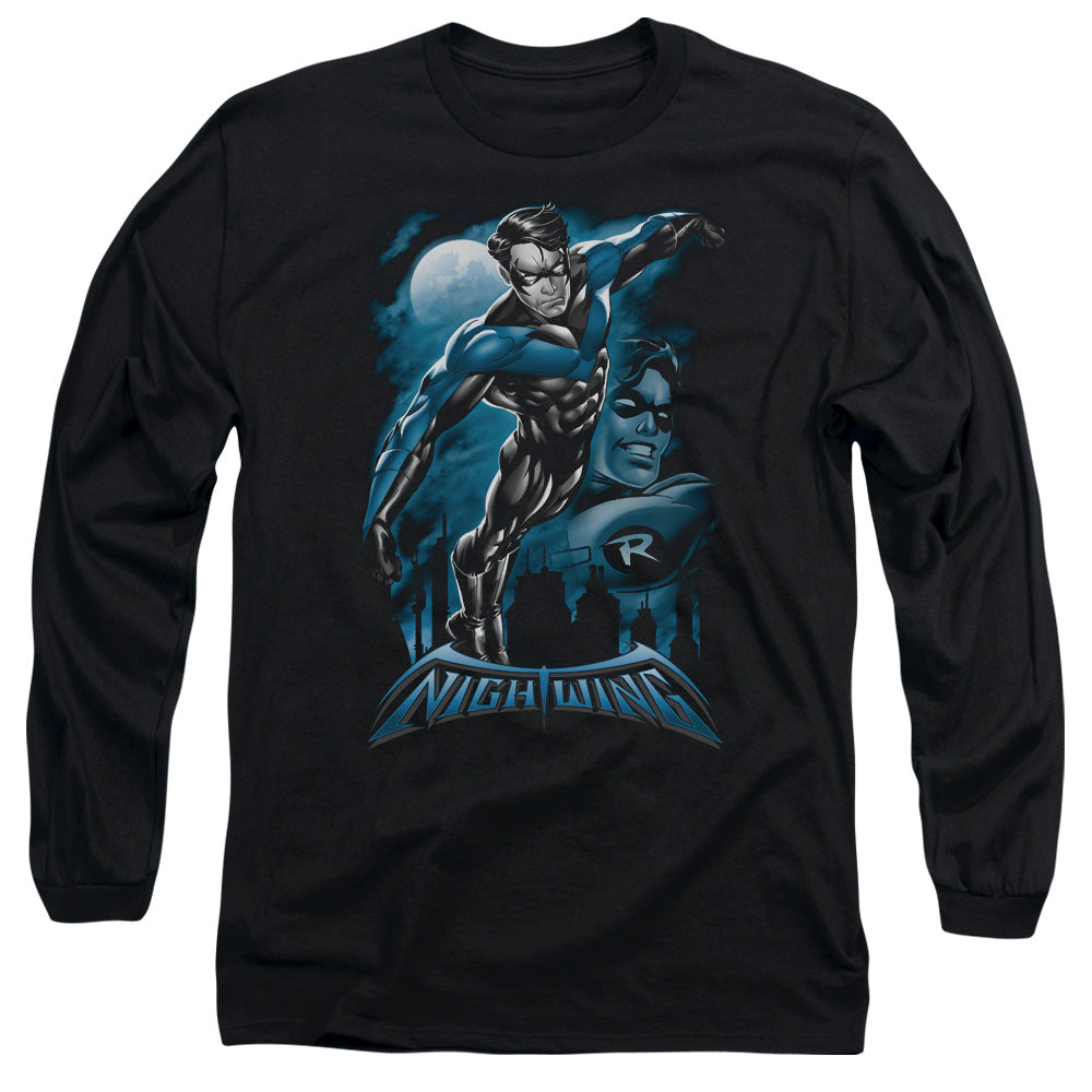 AN OFFCIALLY LICENSED BATMAN ALL GROWN UP MEN'S LONG SLEEVE T-SHIRT BLACK