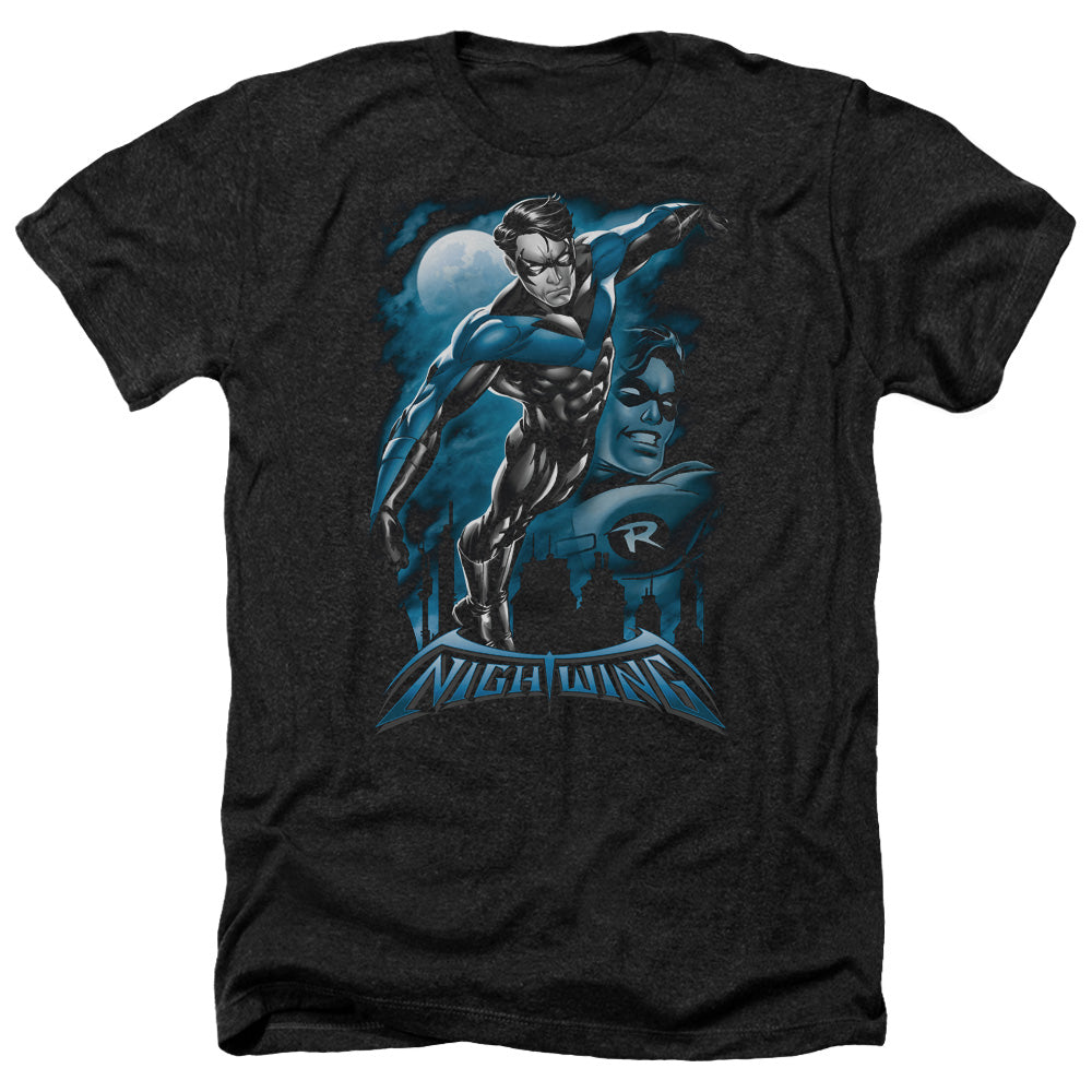 AN OFFCIALLY LICENSED BATMAN ALL GROWN UP MEN'S HEATHER T-SHIRT CHARCOAL