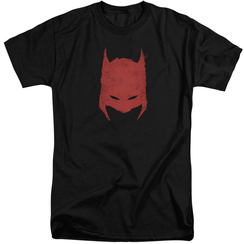 AN OFFCIALLY LICENSED BATMAN HACKED & SCRATCHED MEN'S TALL FIT T-SHIRT BLACK