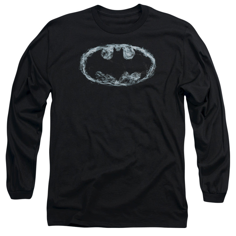 AN OFFCIALLY LICENSED BATMAN SMOKE SIGNAL MEN'S LONG SLEEVE T-SHIRT BLACK