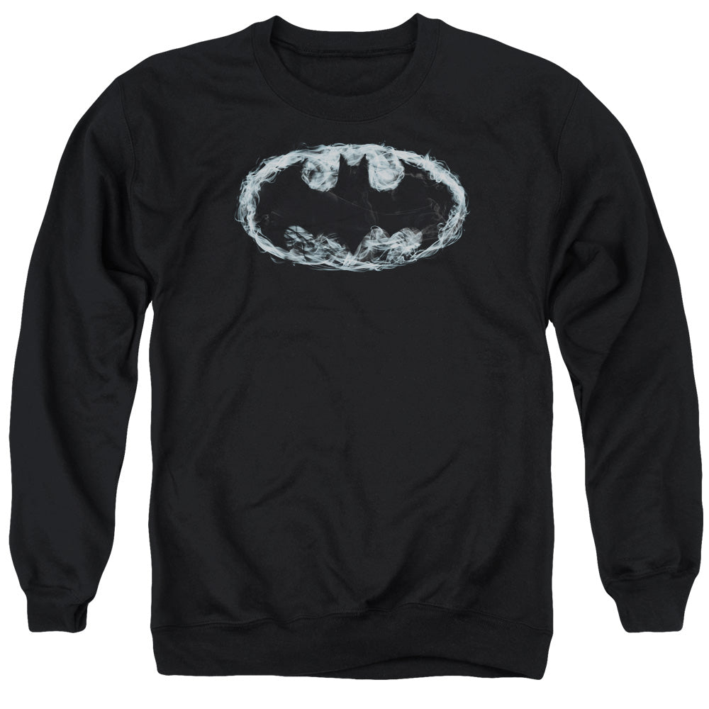 AN OFFCIALLY LICENSED BATMAN SMOKE SIGNAL ADULT UNISEX CREWNECK SWEATSHIRT BLACK