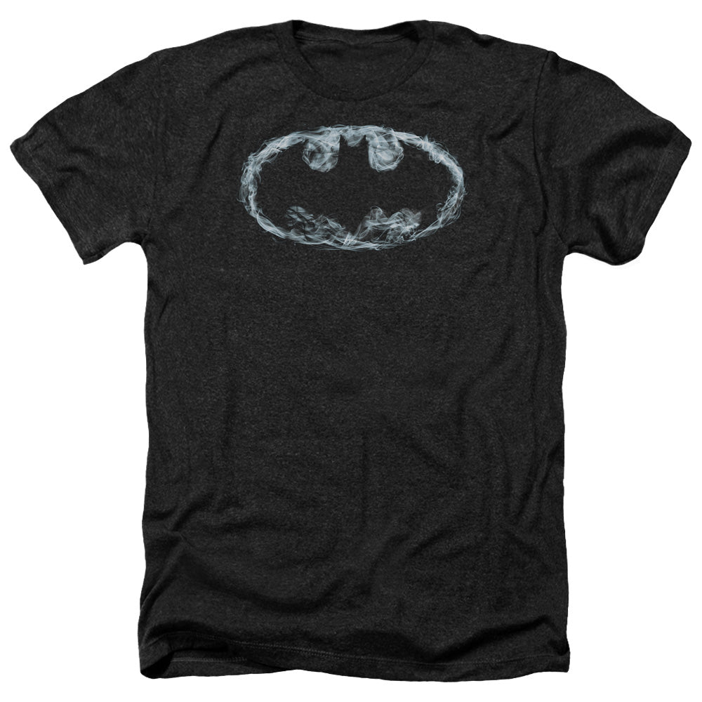 AN OFFCIALLY LICENSED BATMAN SMOKE SIGNAL MEN'S HEATHER T-SHIRT CHARCOAL