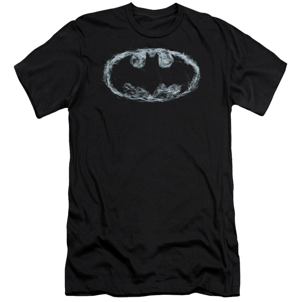 AN OFFCIALLY LICENSED BATMAN SMOKE SIGNAL MEN'S PREMIUM SLIM FIT T-SHIRT BLACK