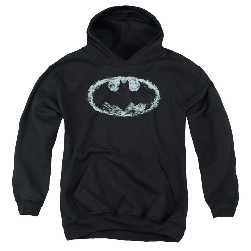 AN OFFCIALLY LICENSED BATMAN SMOKE SIGNAL YOUTH HOODIE BLACK