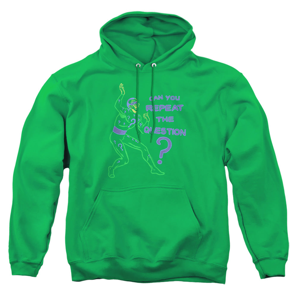 AN OFFCIALLY LICENSED BATMAN REPEAT ADULT UNISEX PULLOVER HOODIE KELLY GREEN