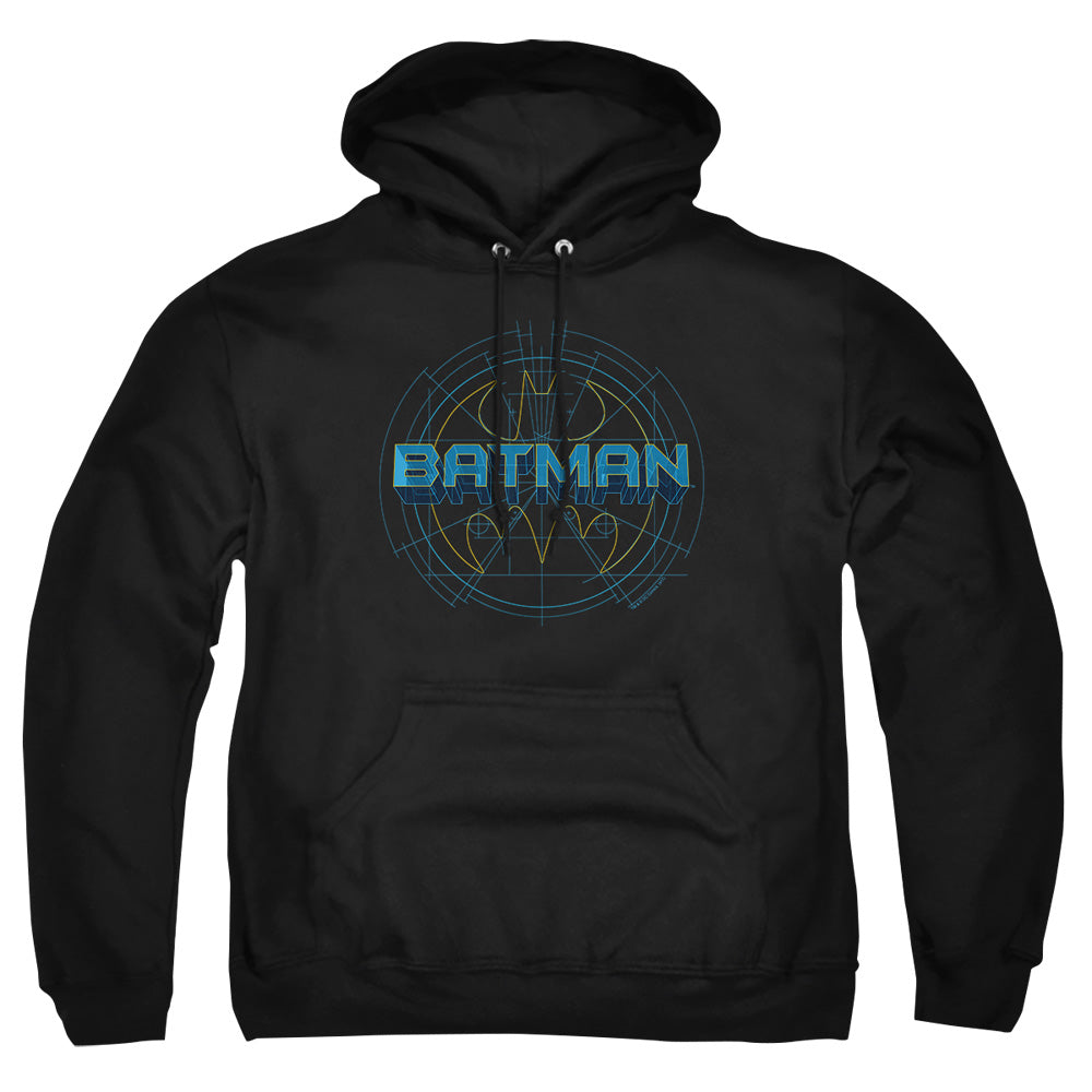 AN OFFCIALLY LICENSED BATMAN BAT TECH LOGO ADULT UNISEX PULLOVER HOODIE BLACK