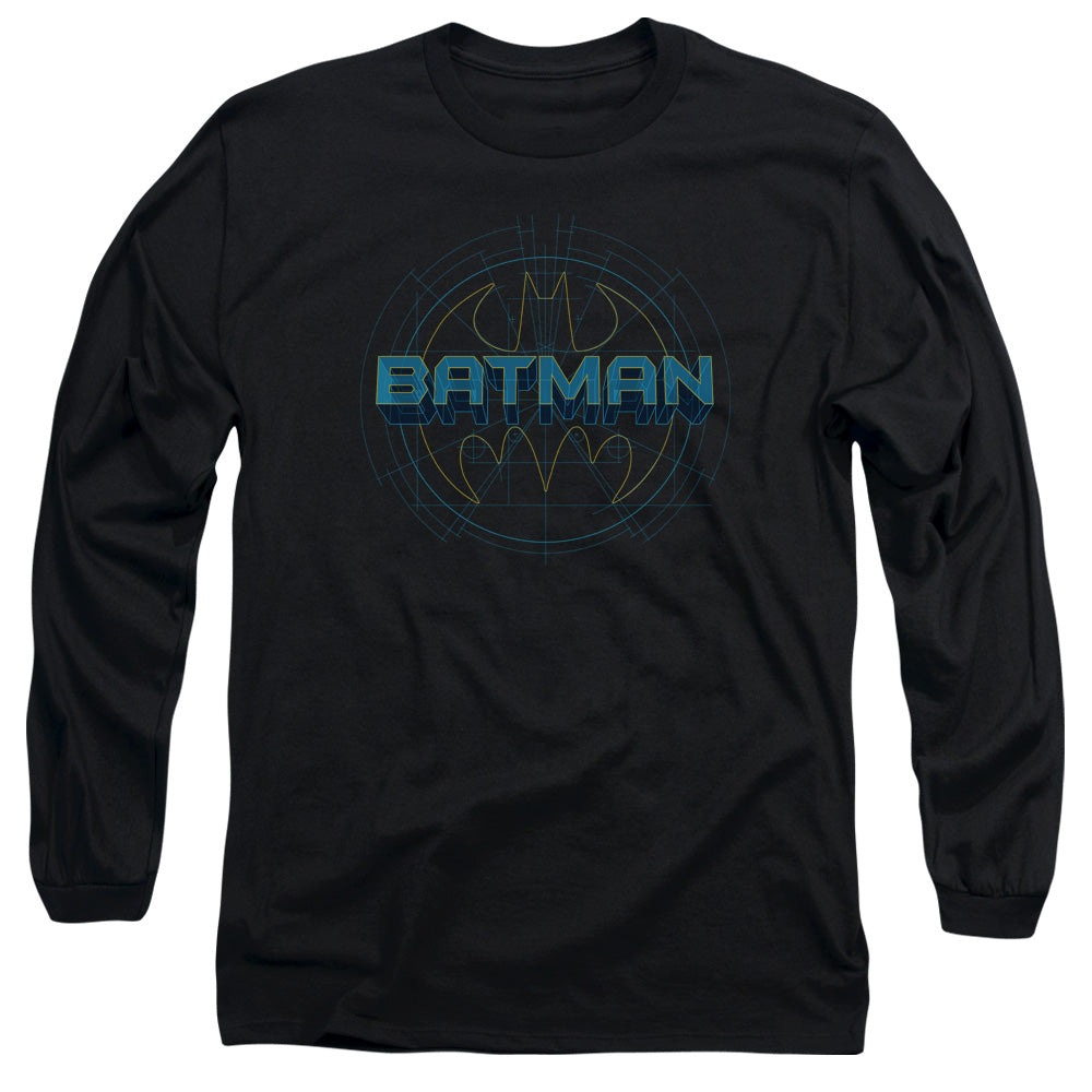 AN OFFCIALLY LICENSED BATMAN BAT TECH LOGO MEN'S LONG SLEEVE T-SHIRT BLACK