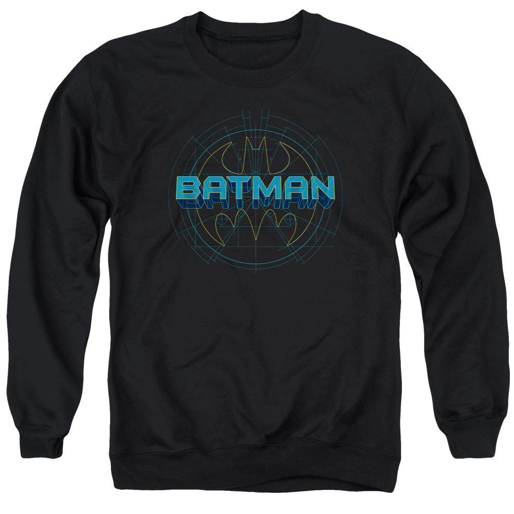 AN OFFCIALLY LICENSED BATMAN BAT TECH LOGO ADULT UNISEX CREWNECK SWEATSHIRT BLACK