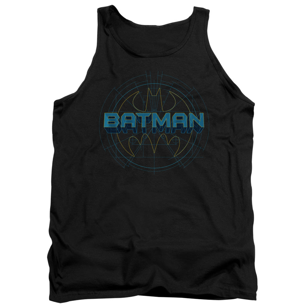 AN OFFCIALLY LICENSED BATMAN BAT TECH LOGO ADULT UNISEX TANK TOP BLACK