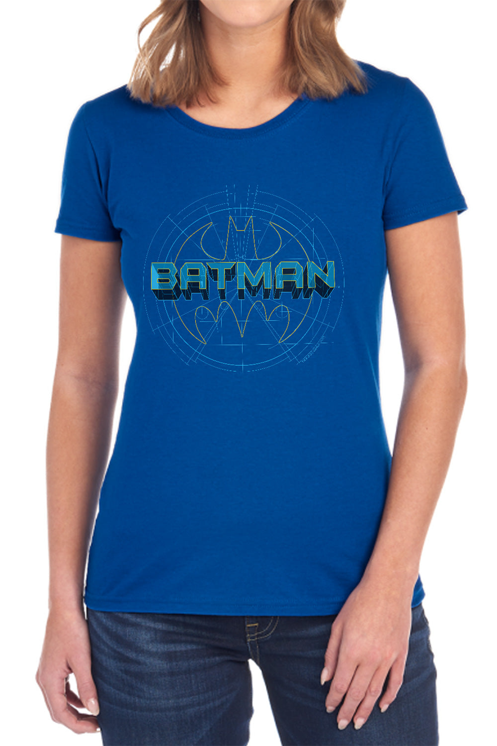AN OFFCIALLY LICENSED BATMAN BAT TECH LOGO WOMEN'S REGULAR FIT T-SHIRT BLACK