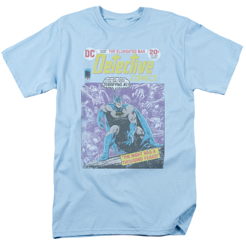 AN OFFCIALLY LICENSED BATMAN A THOUSAND FEARS MEN'S REGULAR FIT T-SHIRT LIGHT BLUE