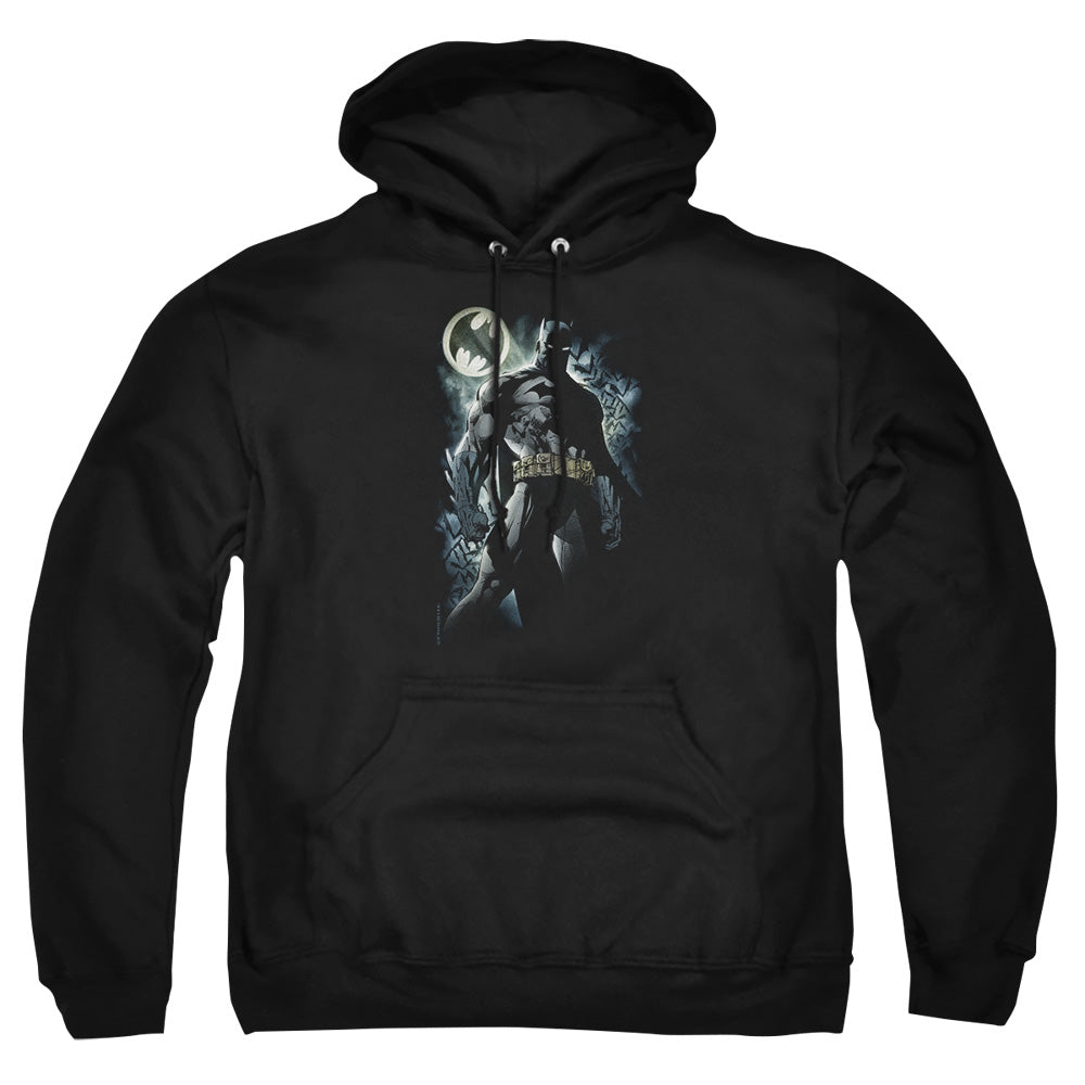 AN OFFCIALLY LICENSED BATMAN THE KNIGHT ADULT UNISEX PULLOVER HOODIE BLACK