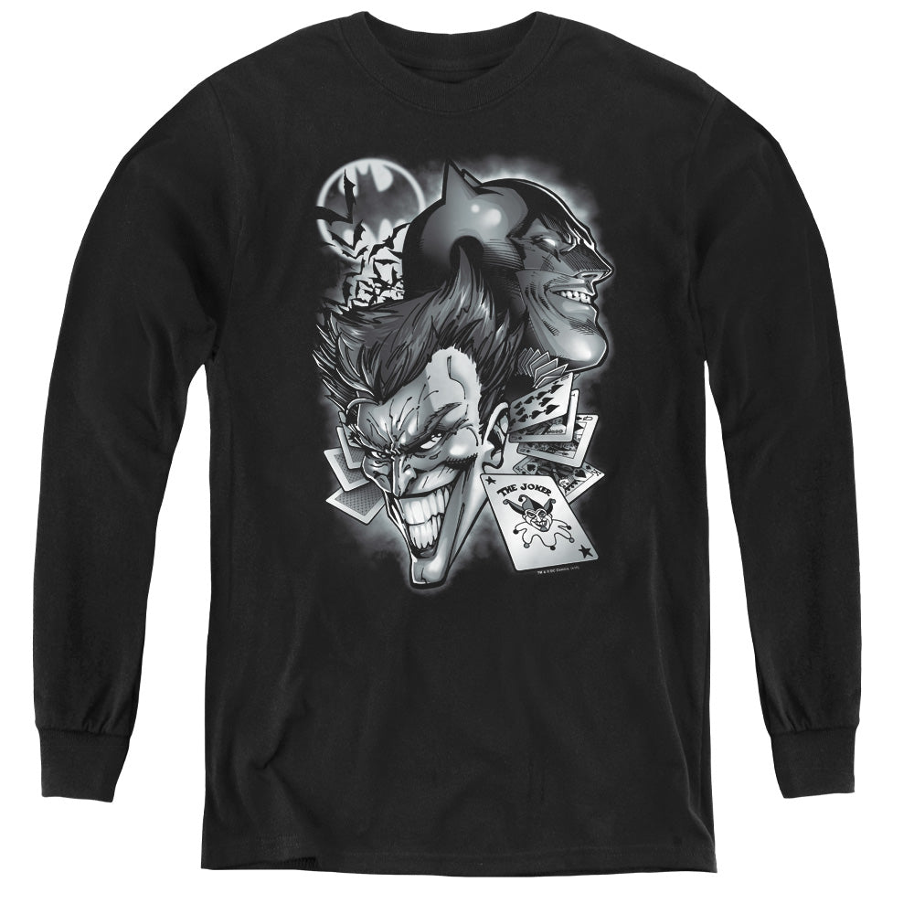 AN OFFCIALLY LICENSED BATMAN ARCHENEMIES YOUTH LONG SLEEVE T-SHIRT BLACK