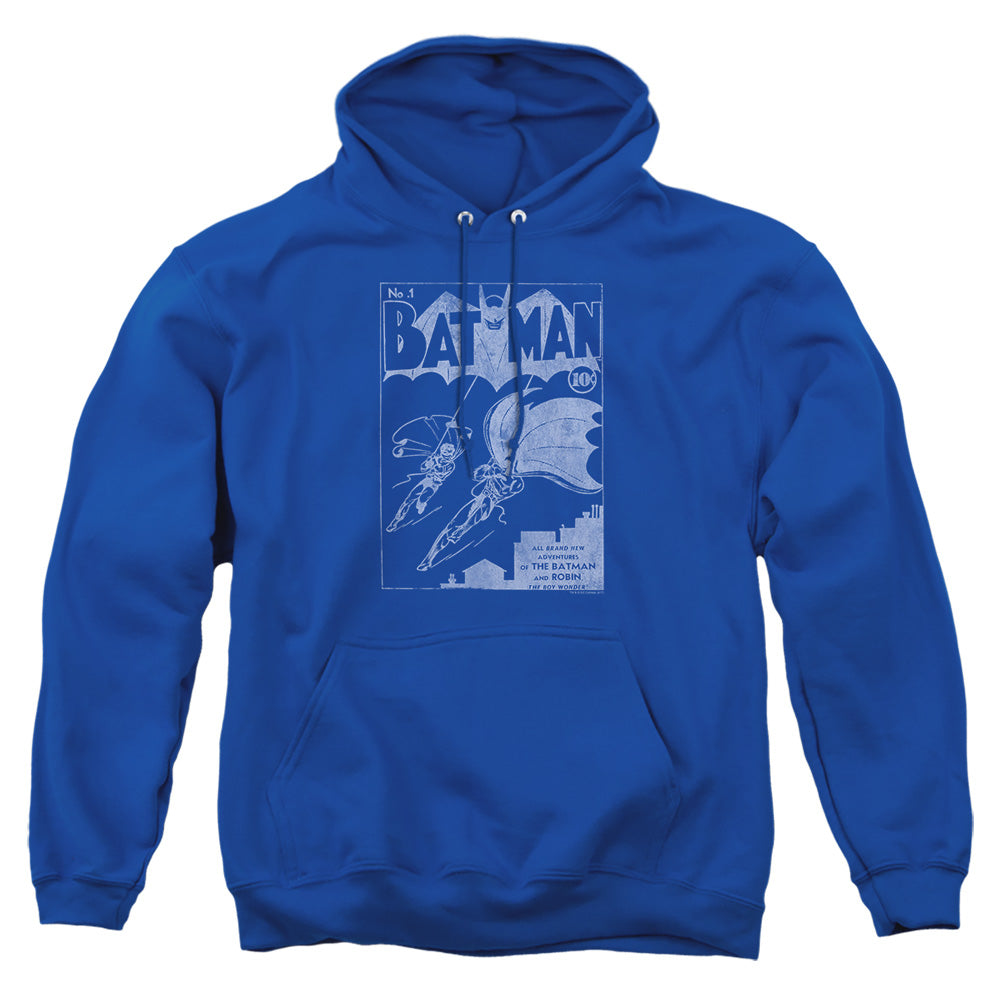 AN OFFCIALLY LICENSED BATMAN ISSUE 1 COVER ADULT UNISEX PULLOVER HOODIE ROYAL