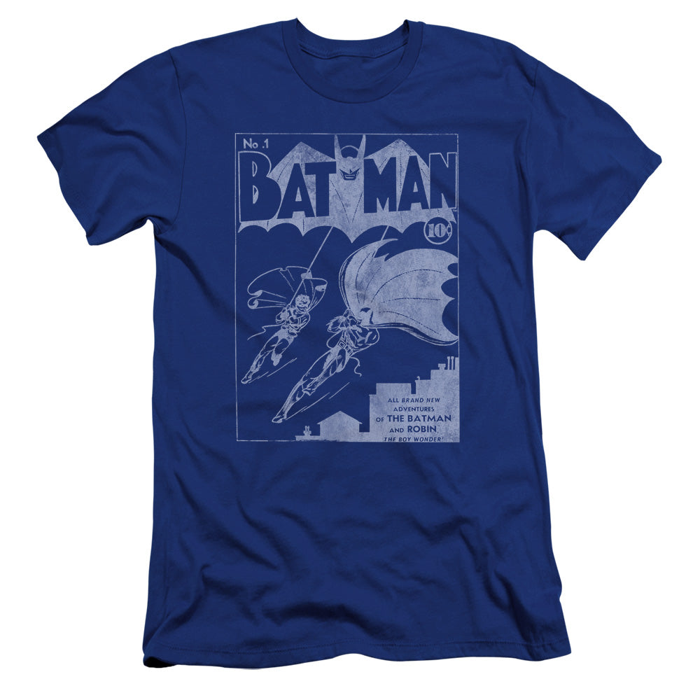 AN OFFCIALLY LICENSED BATMAN ISSUE 1 COVER MEN'S PREMIUM SLIM FIT T-SHIRT ROYAL