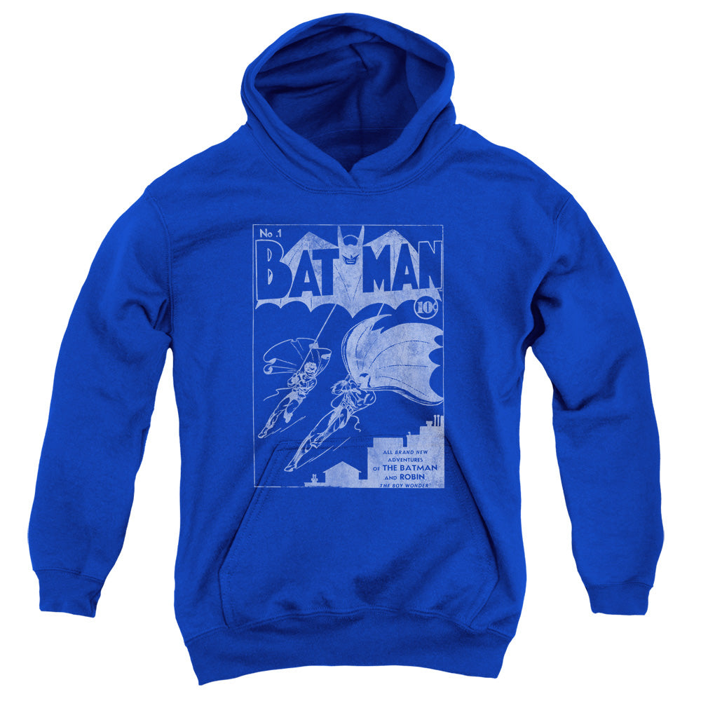 AN OFFCIALLY LICENSED BATMAN ISSUE 1 COVER YOUTH HOODIE ROYAL