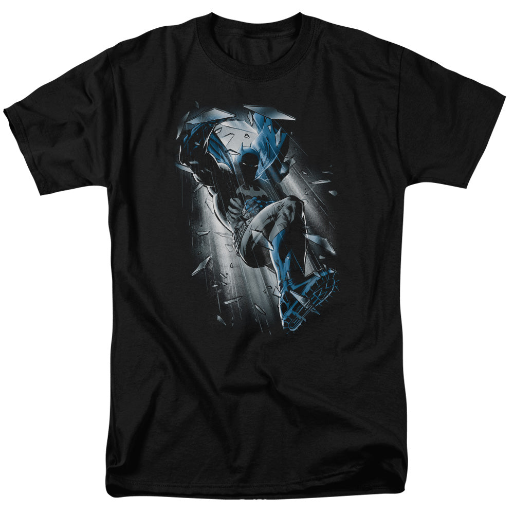 AN OFFCIALLY LICENSED BATMAN BAT CRASH MEN'S REGULAR FIT T-SHIRT BLACK