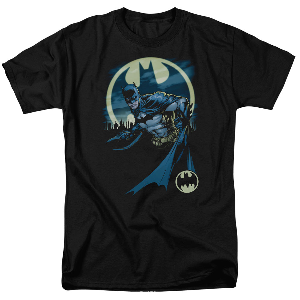 AN OFFCIALLY LICENSED BATMAN HEED THE CALL MEN'S REGULAR FIT T-SHIRT BLACK
