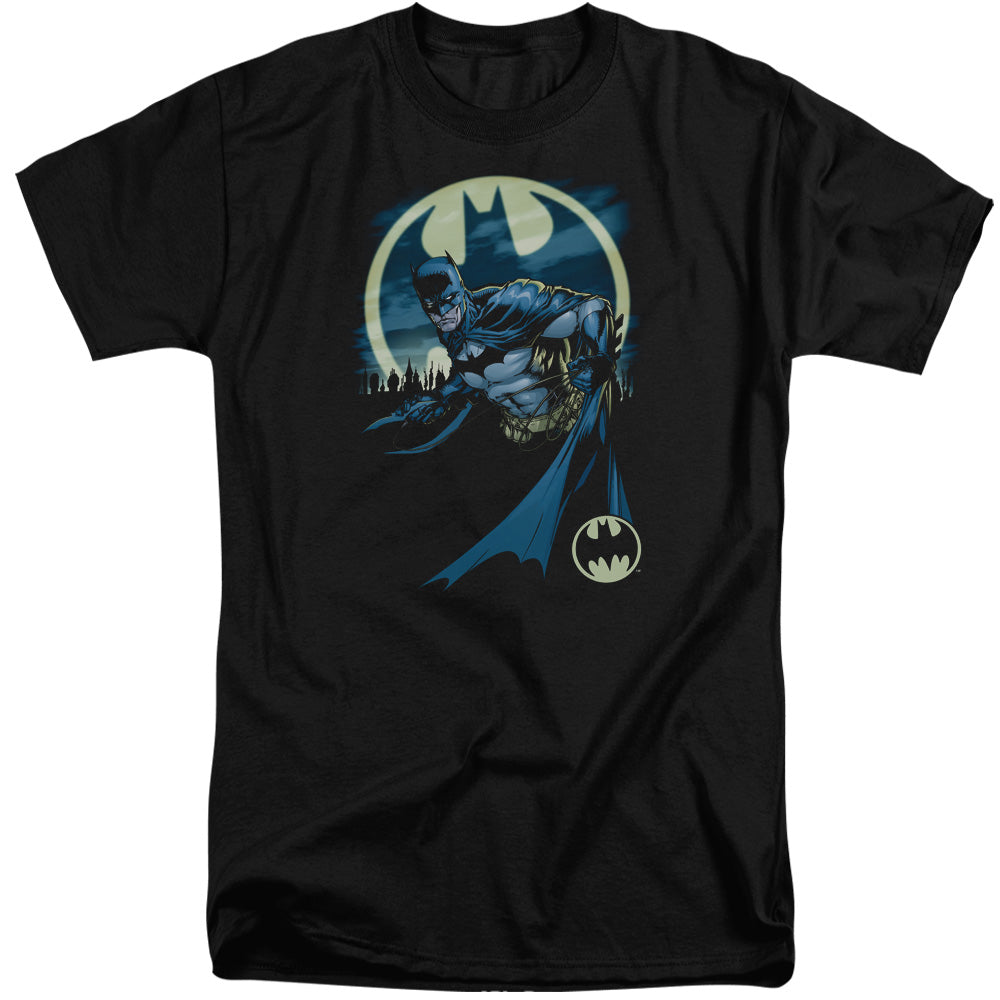 AN OFFCIALLY LICENSED BATMAN HEED THE CALL MEN'S TALL FIT T-SHIRT BLACK