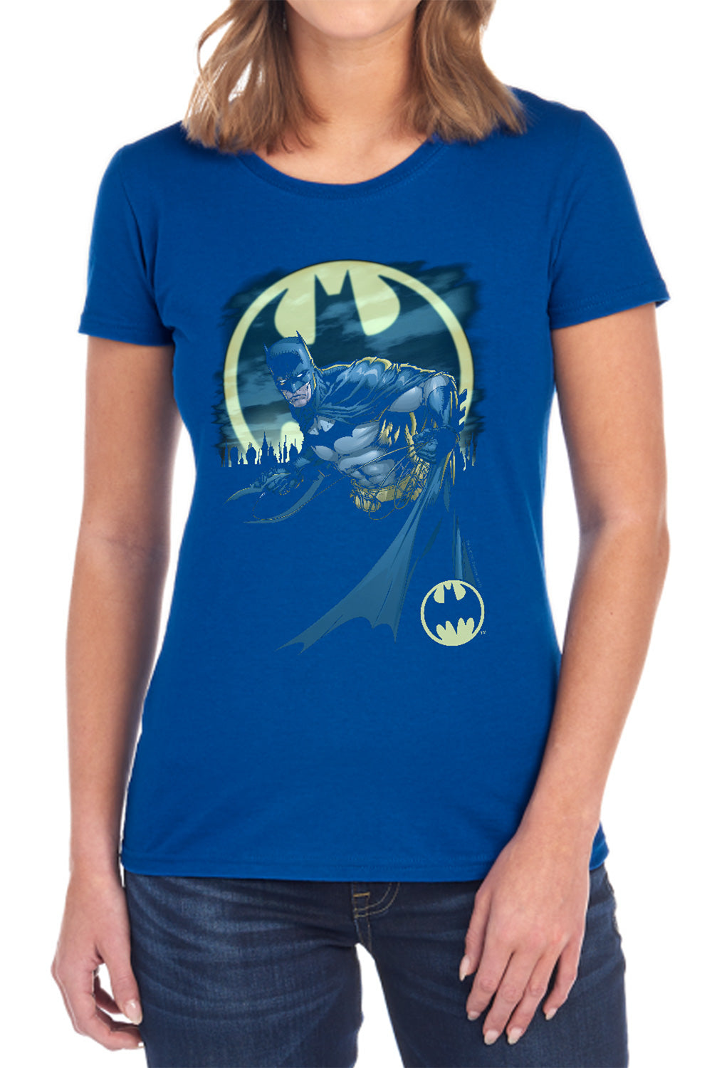 AN OFFCIALLY LICENSED BATMAN HEED THE CALL WOMEN'S REGULAR FIT T-SHIRT BLACK