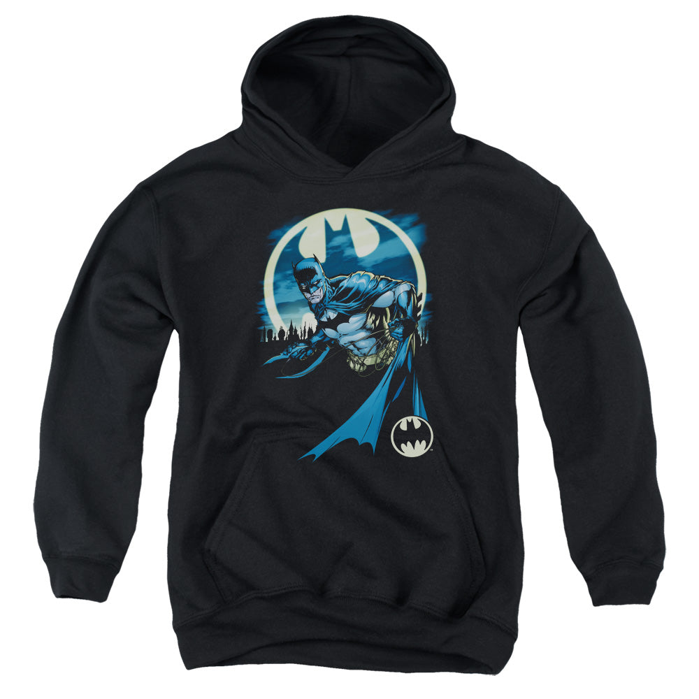 AN OFFCIALLY LICENSED BATMAN HEED THE CALL YOUTH HOODIE BLACK