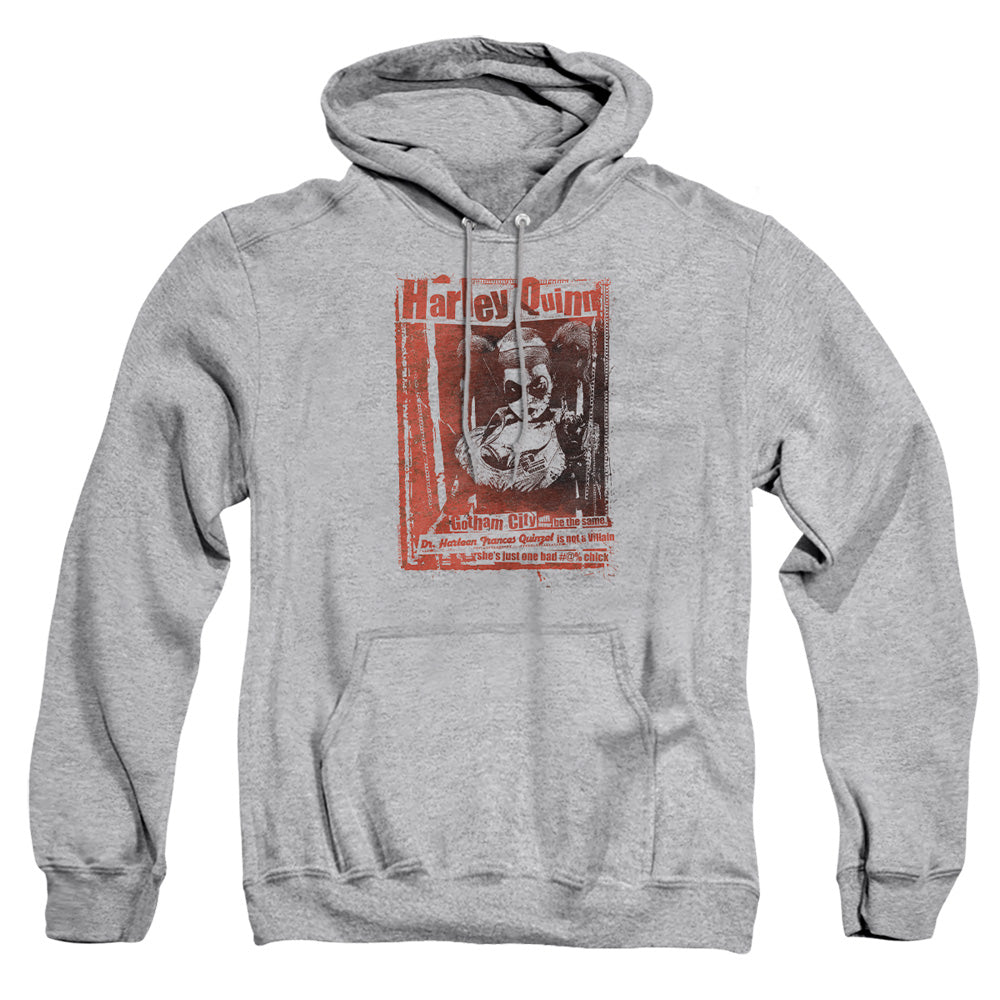 AN OFFCIALLY LICENSED BATMAN DR QUINN ADULT UNISEX PULLOVER HOODIE ATHLETIC HEATHER