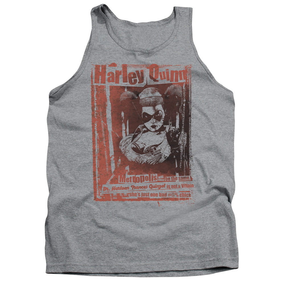 AN OFFCIALLY LICENSED BATMAN DR QUINN ADULT UNISEX TANK TOP ATHLETIC HEATHER