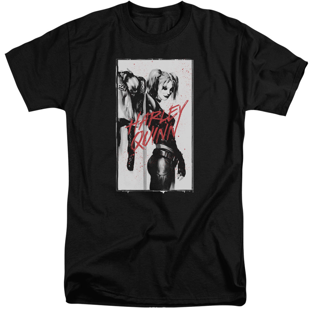 AN OFFCIALLY LICENSED BATMAN INKED QUINN MEN'S TALL FIT T-SHIRT BLACK