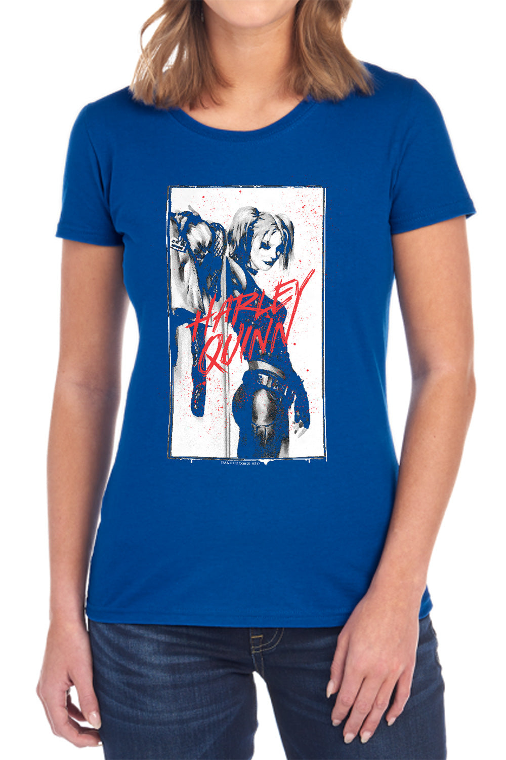 AN OFFCIALLY LICENSED BATMAN INKED QUINN WOMEN'S REGULAR FIT T-SHIRT BLACK