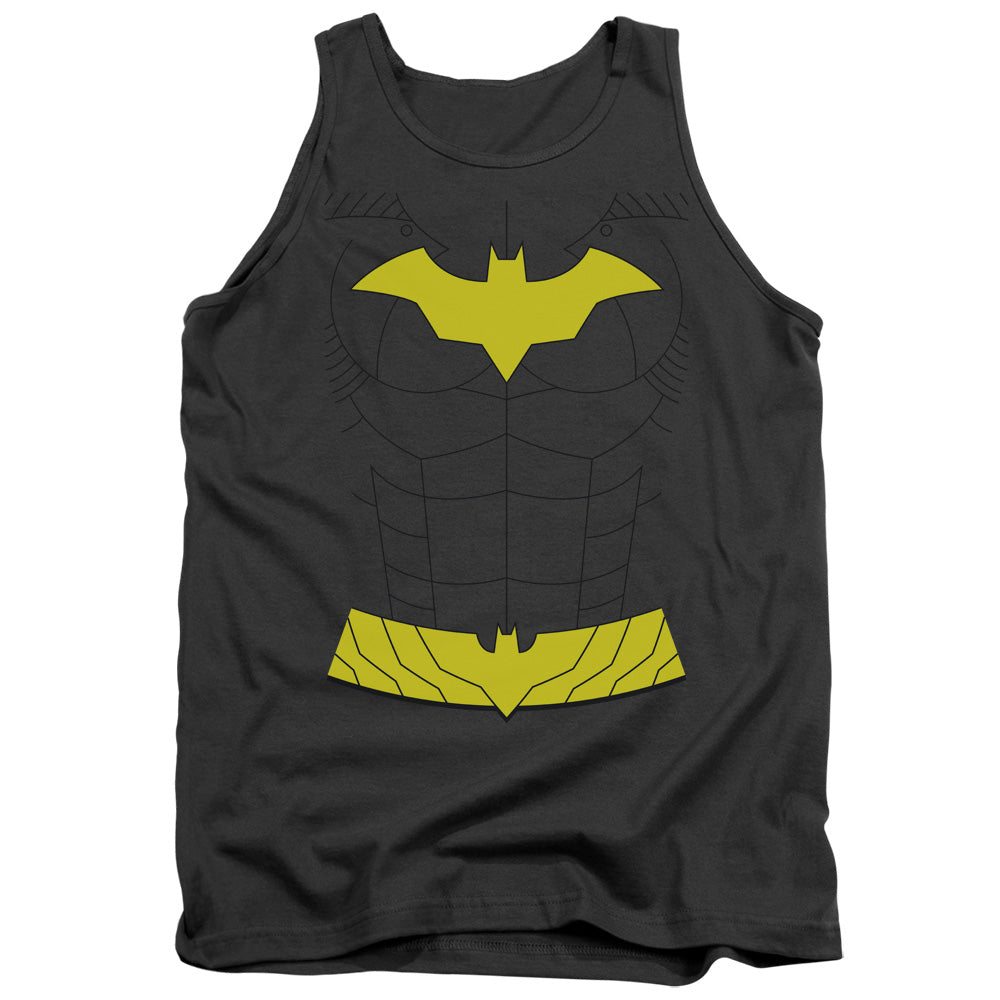AN OFFCIALLY LICENSED BATMAN NEW BATGIRL UNIFORM ADULT UNISEX TANK TOP CHARCOAL
