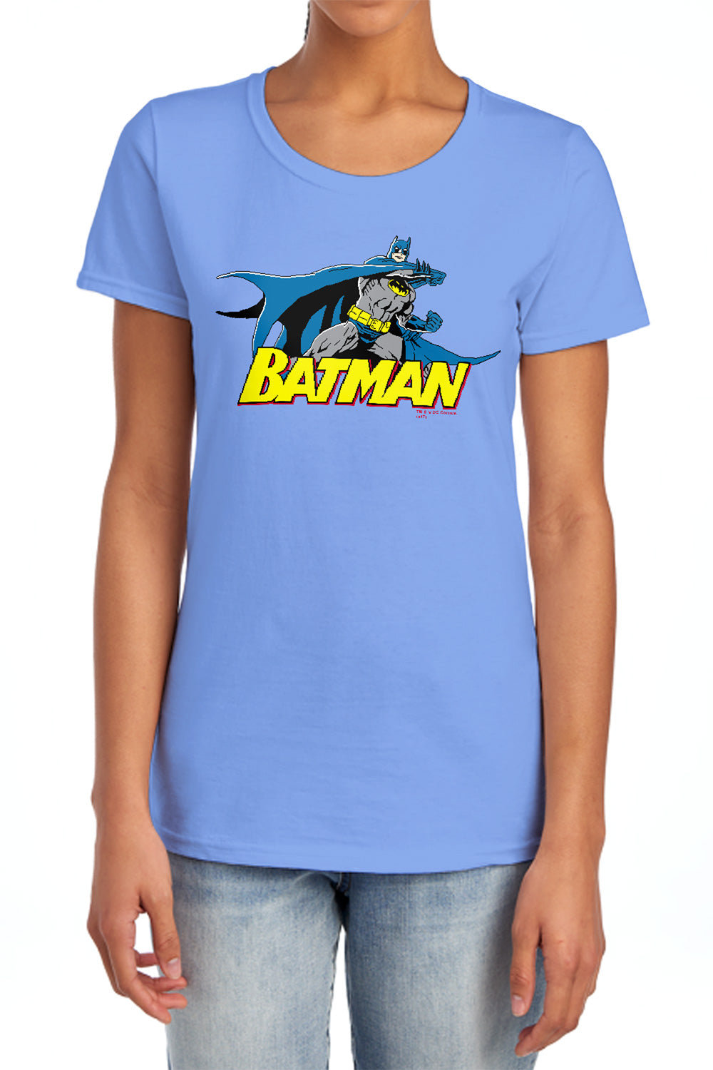 AN OFFCIALLY LICENSED BATMAN 8 BIT CAPE WOMEN'S REGULAR FIT T-SHIRT CHARCOAL