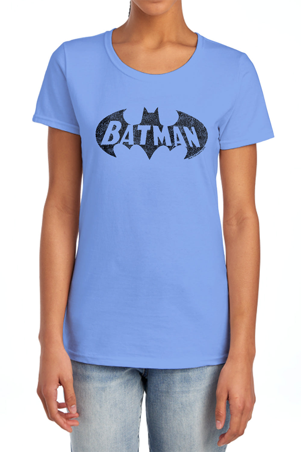 AN OFFCIALLY LICENSED BATMAN CRACKLE BAT WOMEN'S REGULAR FIT T-SHIRT CHARCOAL