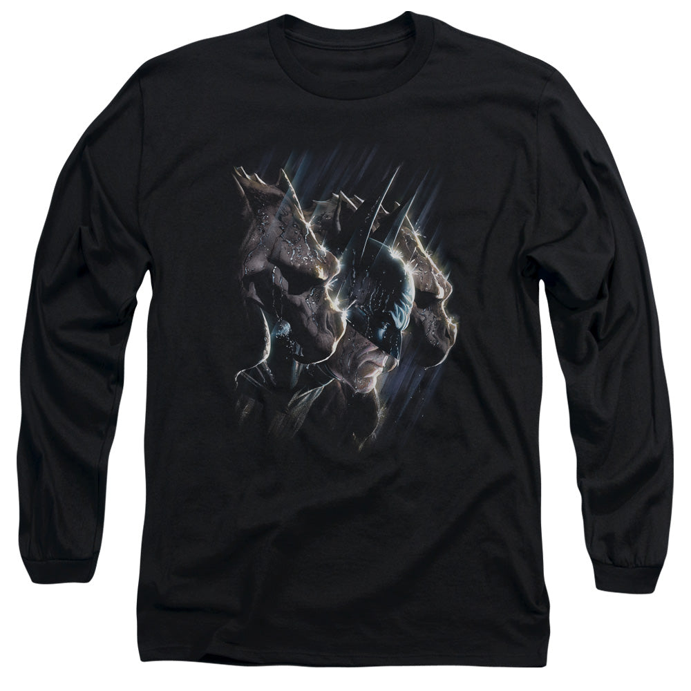 AN OFFCIALLY LICENSED BATMAN GARGOYLES MEN'S LONG SLEEVE T-SHIRT BLACK